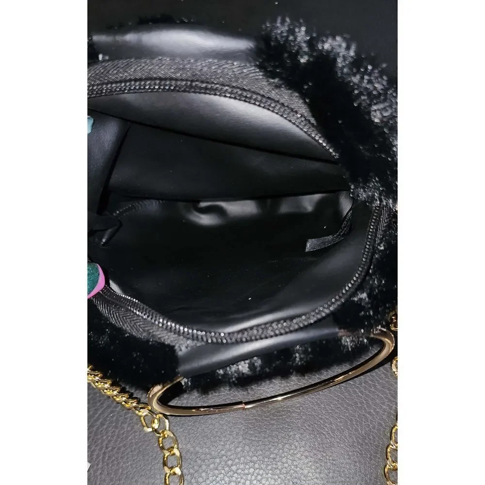 Round Faux Fur Purse